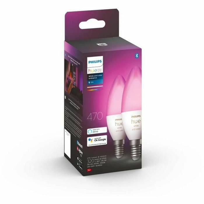 Bec LED Philips Paquete doble E14 Alb G E14 470 lm (6500 K) (2 Unități)