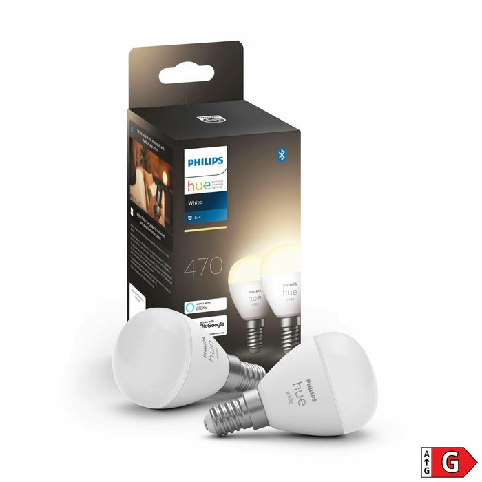 Bec Inteligent Philips Bombilla esférica P45 E14 pack de 2