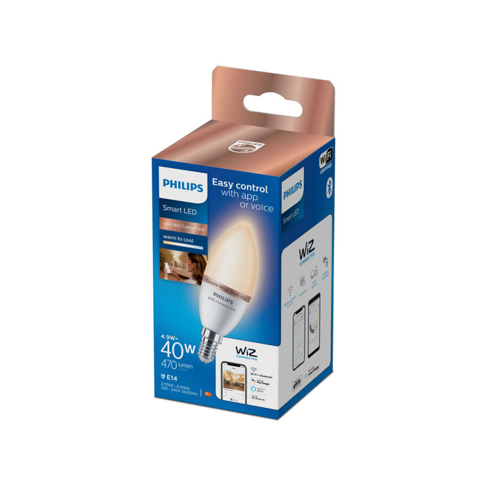 Bec LED Philips Wiz Alb F 40 W 4,9 W E14 470 lm (2700-6500 K)