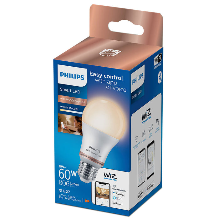 Bec LED Philips Wiz Standard Alb F 8 W E27 806 lm (2700-6500 K)