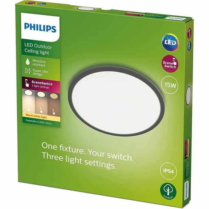 Lumina de tavan cu LED Philips Superslim Negru 15 W