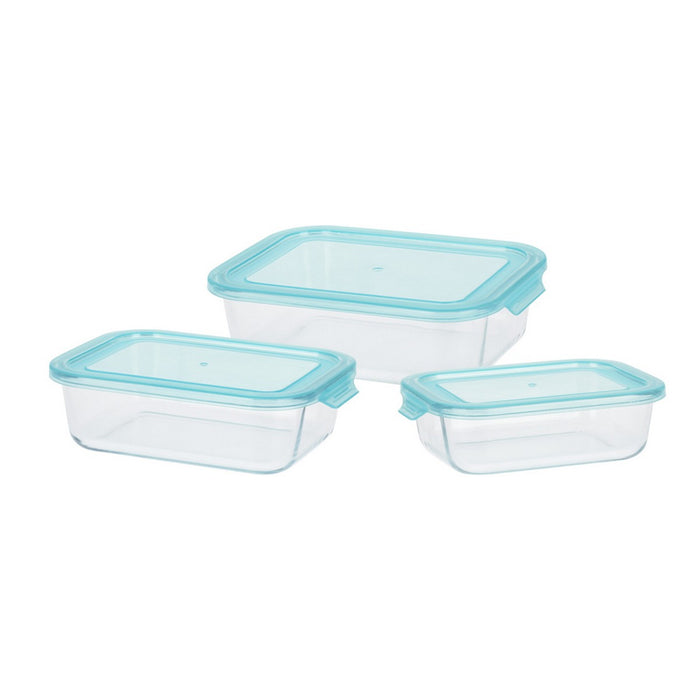 Set de 3 Cutii pentru Prânz Excellent Houseware Geam
