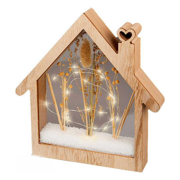 Decor Lemn Lumină LED Căsuță (4,3 x 26 x 27 cm)