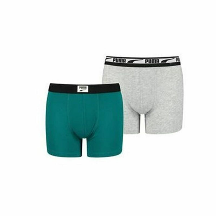 Children's boxer shorts Puma Logo Patch 2 Unități Verde Gri