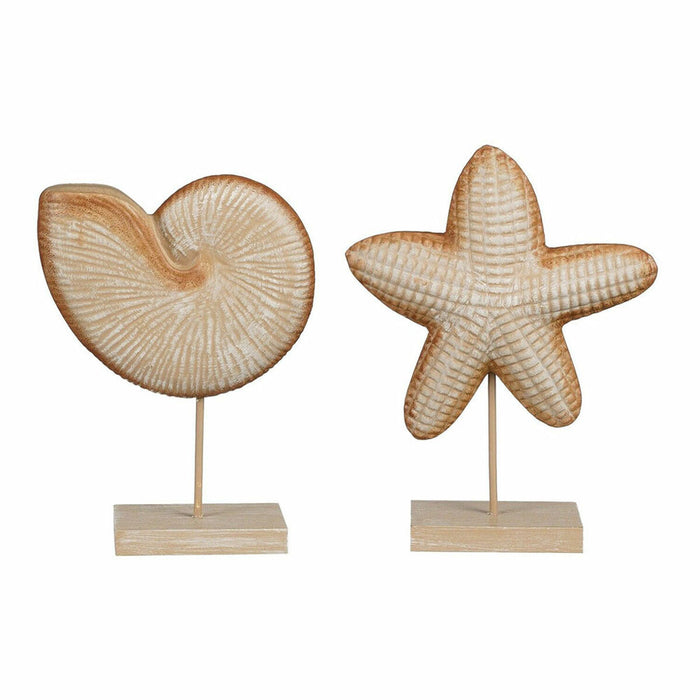 Figură Decorativă Mica Decorations Maro Deschis Scoică Stea de mare 24 x 17 x 17 cm