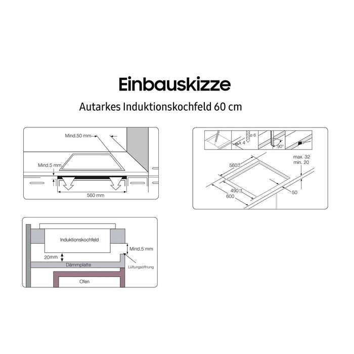 Plită cu Inducție Samsung NZ64M3NM1BB 60 cm 7200 W