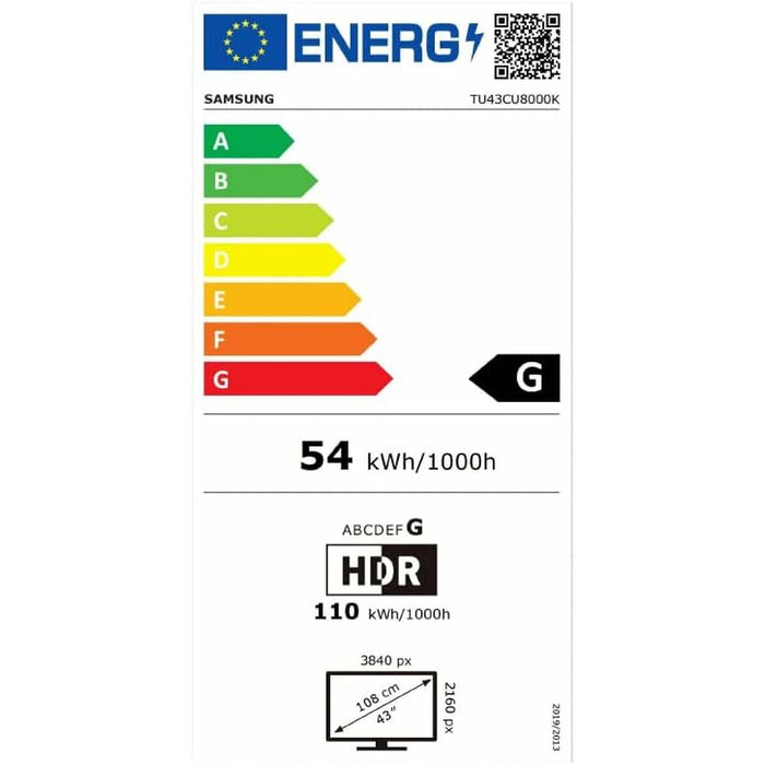 Smart TV Samsung TU43CU8000KXXC 4K Ultra HD 43" LED HDR