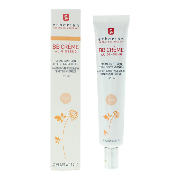 Cremă BB Erborian BB Cream au Ginseng, nuanța Clair, SPF 20, 40 ml