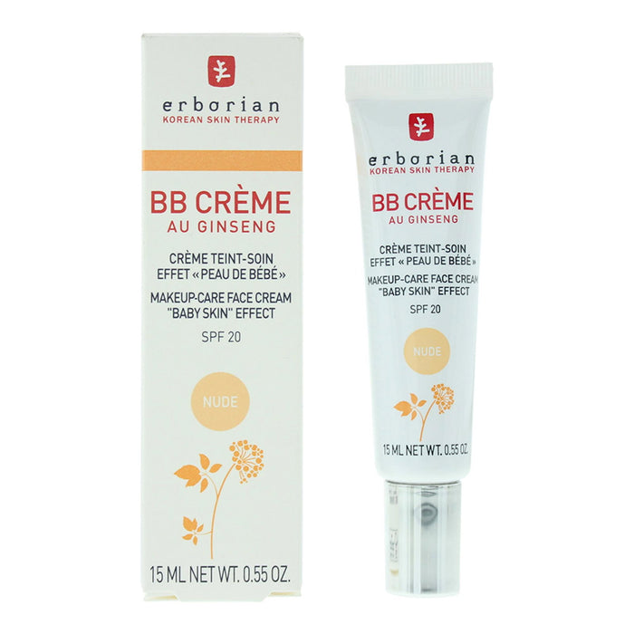 Cremă BB Erborian B.B Cream Ginseng, nuanța Nude, SPF 20, 15 ml