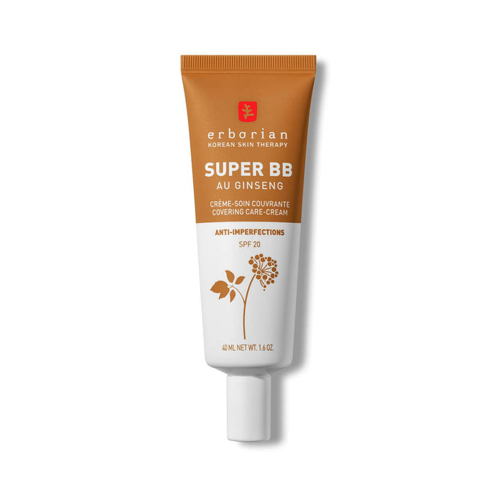 Cremă BB Erborian Super BB au Ginseng, acoperire mare, nuanța Caramel, SPF 20, 40 ml
