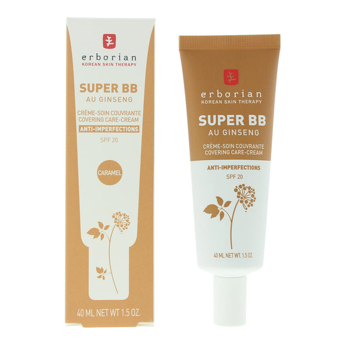 Cremă BB Erborian Super BB au Ginseng, acoperire mare, nuanța Caramel, SPF 20, 40 ml
