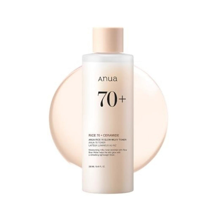 Loțiune tonică Anua Rice 70+, cu ceramidă, pentru strălucire, pentru față, 250 ml
