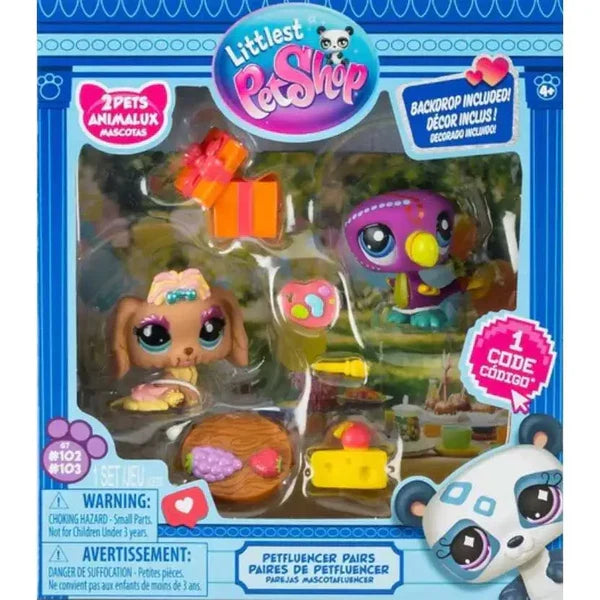 Set de joacă Hasbro Littlest Pet Shop Petfluencer, Garden Party, 2 figurine