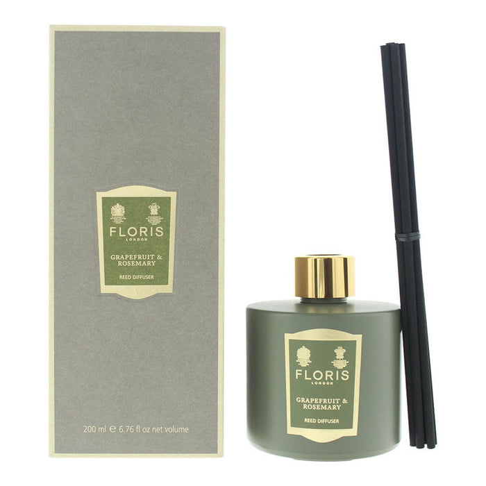 Difuzor de aromă cu bețișoare Floris Of London Grapefruit & Rosemary, 200 ml