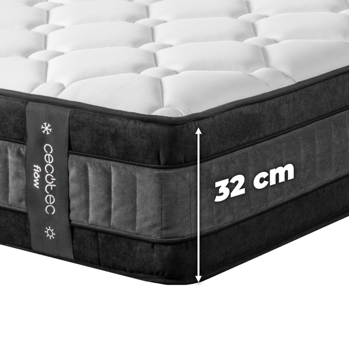 Saltea hibridă Cecotec Flow 8900 Hybrid, 140 × 200 cm, înălțime 32 cm, fermitate medie spre ridicată