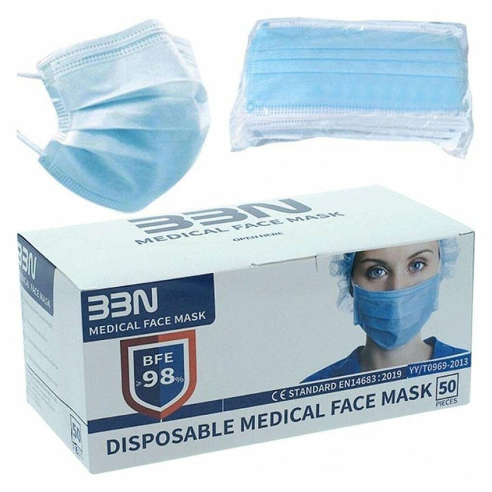 Mască facială igienică Albastru Adult (50 uds)