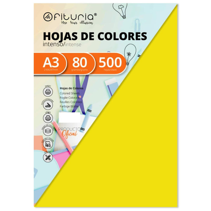 Hârtie pentru printat Fabrisa A3 500 Frunze Galben