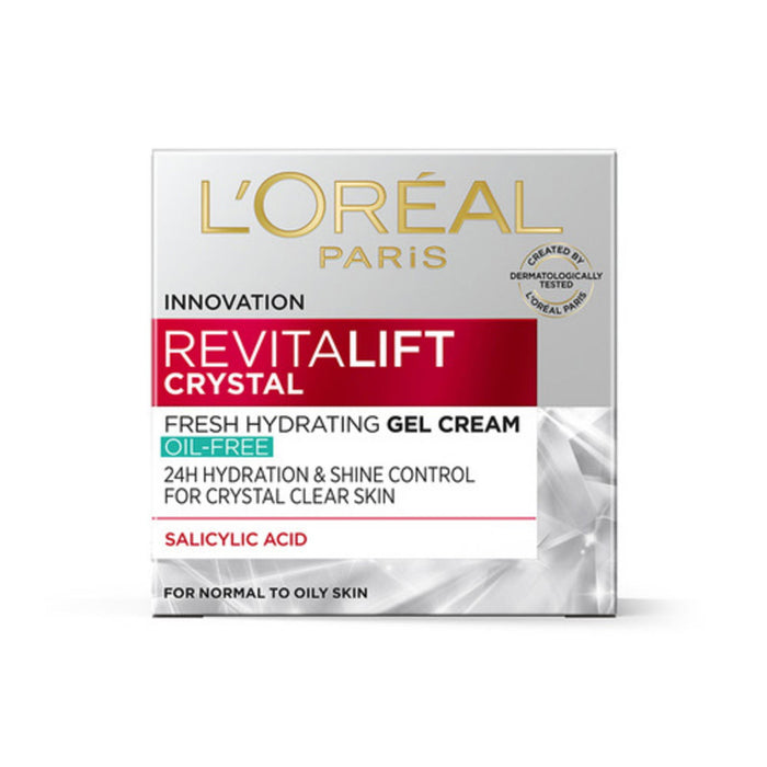 Cremă-gel de față L'Oreal Paris Revitalift Crystal, hidratantă, pentru ten normal spre gras, 50 ml