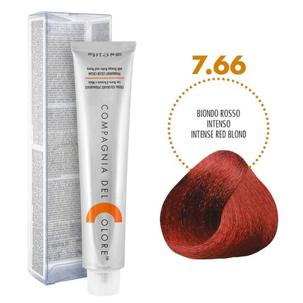 Vopsea de păr permanentă, Compagnia Del Colore, 7.66 Intens Red Blond, 119g