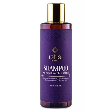 Șampon Isha Cosmetics pentru păr uscat și fragil, cu extract de Triphala și Ashwagandha, Aloe Vera, Ulei de Ricin, 200ml