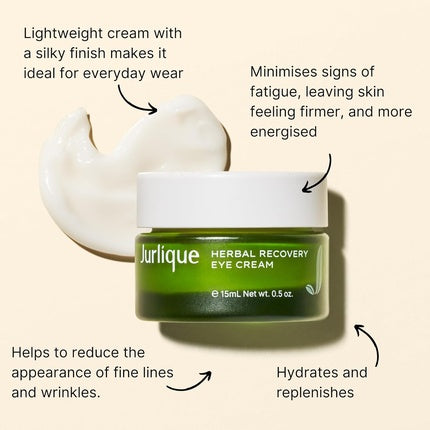 Cremă de ochi Jurlique Herbal Recovery - Anti-îmbătrânire pentru riduri, labe de gâscă, cearcăne și umflături, 15ml
