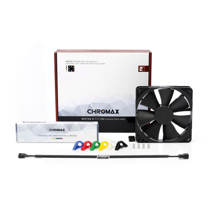 Ventilator de Unitate Noctua NF-F12 PWM chromax.black.swap