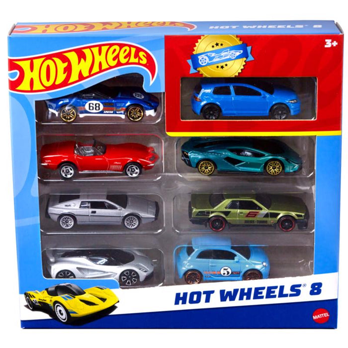 Set de mașinuțe Mattel Hot Wheels, diverse modele, 8 piese, scara 1:64, 3+ ani