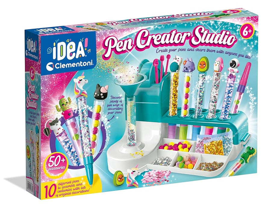 Set creativ Clementoni Idea Pen Creator Studio, 10 stilouri, peste 50 de accesorii, 6+ ani