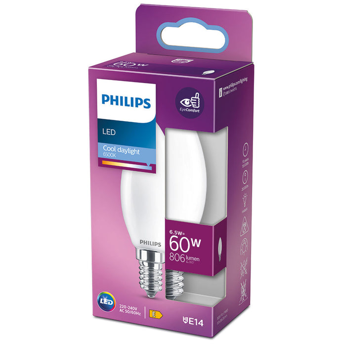 Bec LED Philips Lumânare E 6,5 W E14 806 lm 3,5 x 9,7 cm (6500 K)