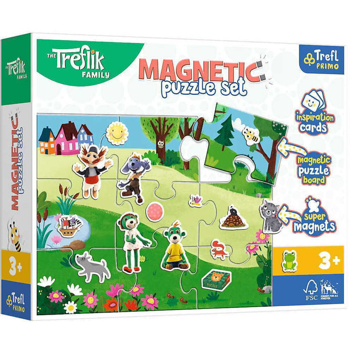 Puzzle magnetic Trefl, The Treflik Family, Ziua lui Treflik, 9 piese, 3+ ani