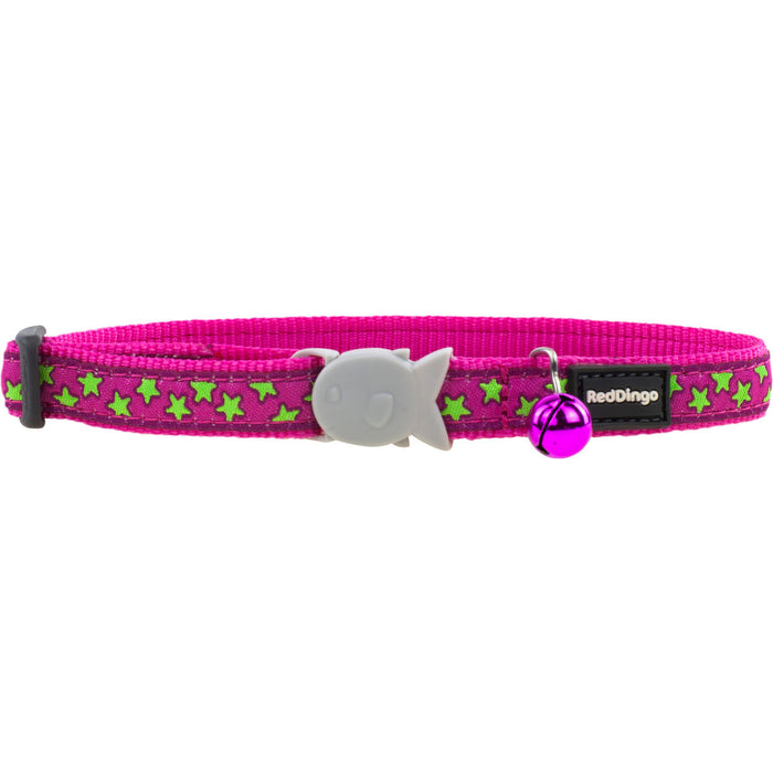 Guler de pisică Red Dingo Stars Lime on Hot 20-32 cm Roz