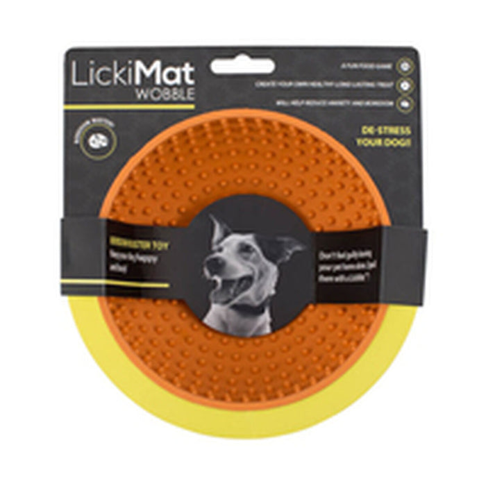Dispozitiv de hrănire pentru câini Lickimat Wobble Portocaliu Orange Gumă