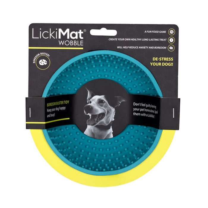 Dispozitiv de hrănire pentru câini Lickimat Wobble Turquoise Gumă