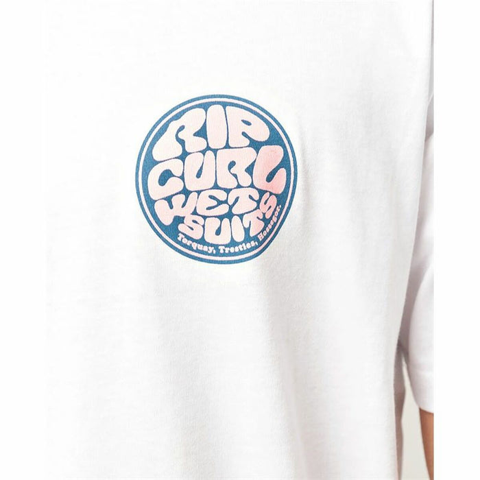 Tricou cu Mânecă Scurtă Bărbați Rip Curl Wetty Party Alb