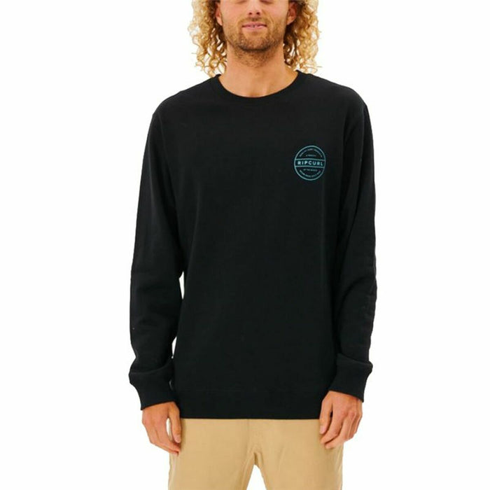 Hanorac fără Glugă Bărbați Rip Curl Re Entry Crew Negru