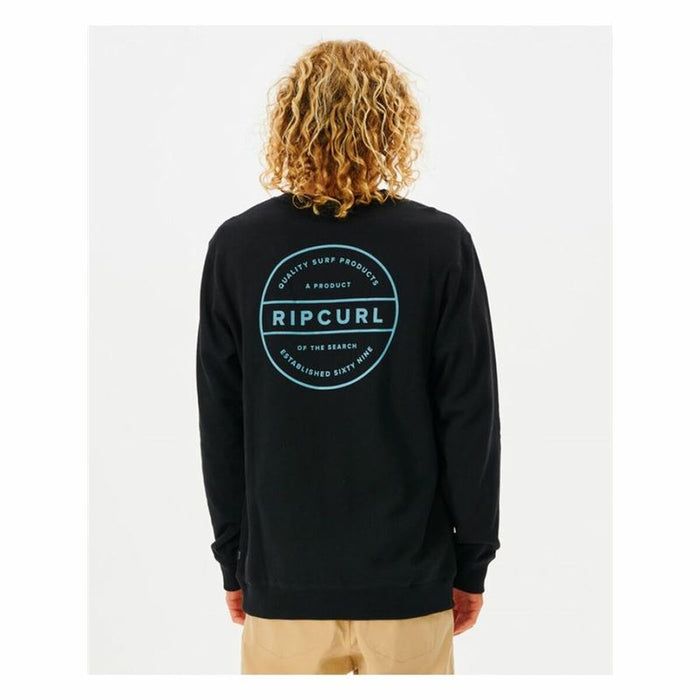 Hanorac fără Glugă Bărbați Rip Curl Re Entry Crew Negru