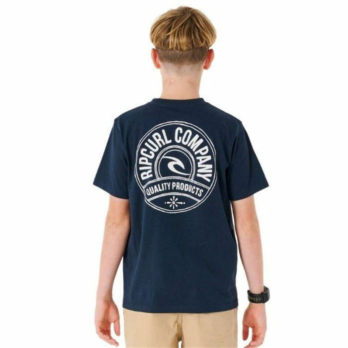 Tricou cu Mânecă Scurtă pentru Copii Rip Curl Stapler Bleumarin
