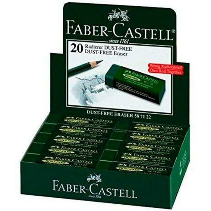 Radieră Faber-Castell Dust Free Verde (20 Unități)
