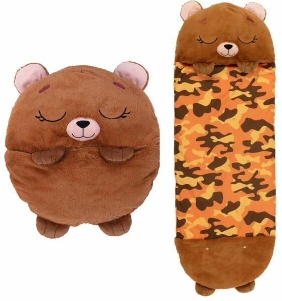 Jucărie pernă cu sac de dormit Unknown, Happy Nappers, Ursulețul Benny, 137 cm