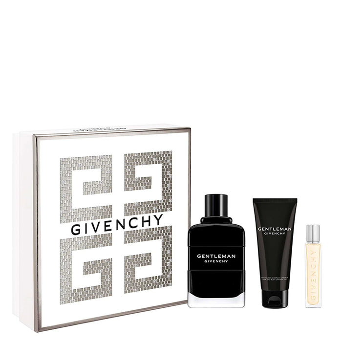 Set Givenchy Gentleman, pentru bărbați: apă de parfum 100 ml + gel de duș 75 ml + apă de parfum miniatură 12,5 ml