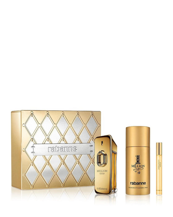 Set Paco Rabanne Million Gold + 1 Million: apă de parfum 100 ml + apă de parfum 10 ml + deodorant antiperspirant 150 ml