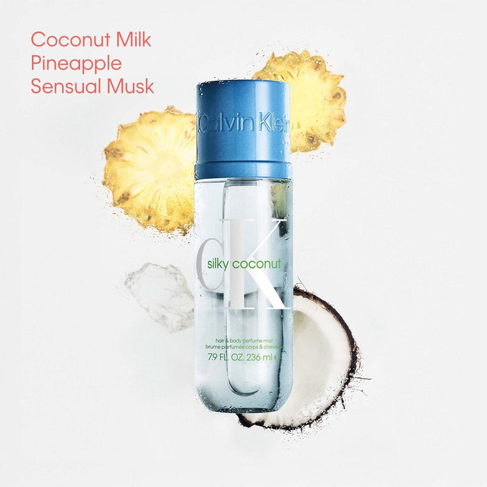 Ceață parfumată pentru păr și corp Calvin Klein Silky Coconut, 236 ml
