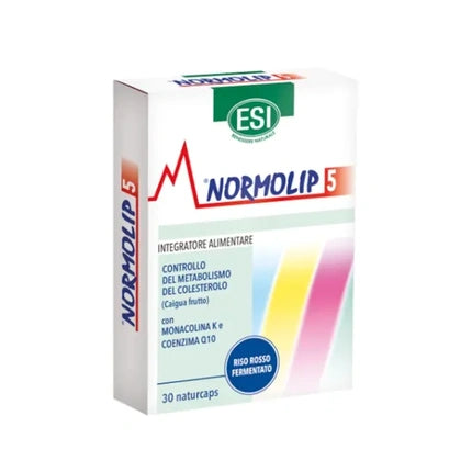 Integrator Alimentar Esi Normolip 5, Riso Rosso Fermentat, Monacolina K, Coenzima Q10, 30 Capsule