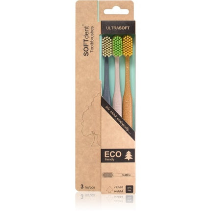 Periuță de dinți Softdent Eco 3ks Ultra Soft