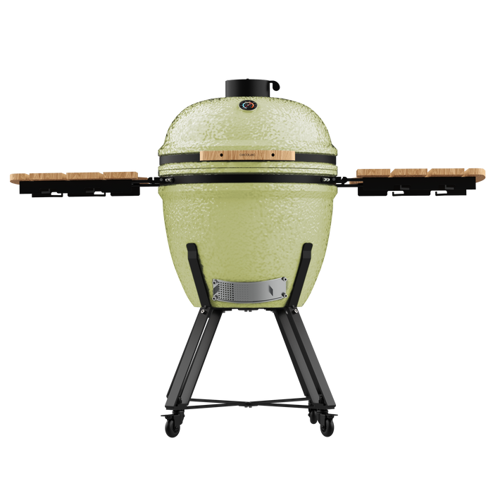 Grătar ceramic Cecotec DragonFire 6000, 81,4 × 135 × 122 cm, rezistent la 1000 °C, verde