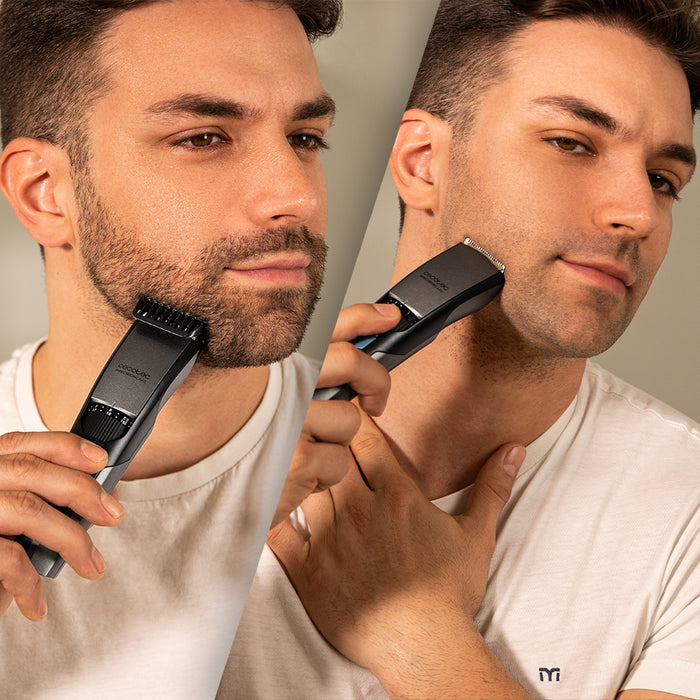 Aparat de tuns barba Cecotec PrecisionCare Barber, 1–10 mm și 11–20 mm, autonomie 1 oră, lame din oțel inoxidabil