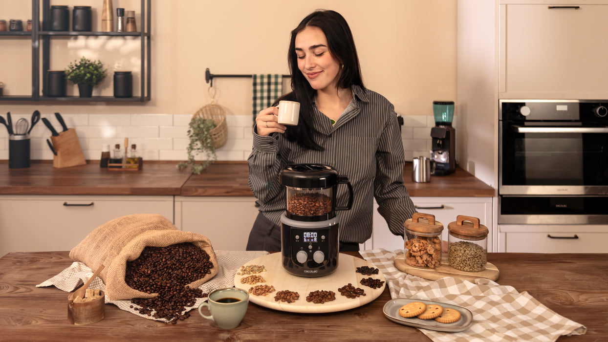 Prăjitor de cafea Cecotec Roaster Booster, 1400 W, capacitate 100–150 g, 8 trepte de prăjire