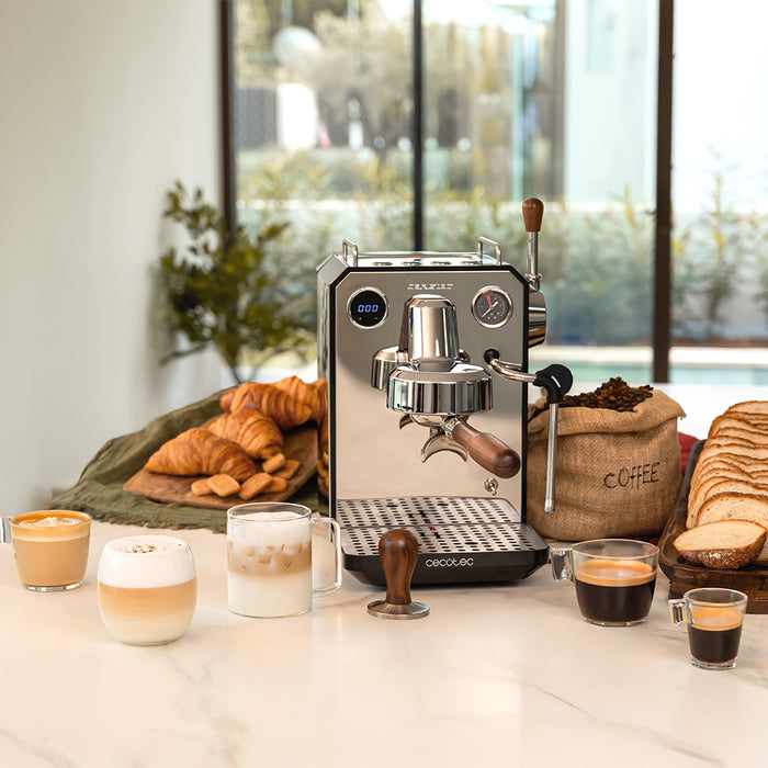 Espressor manual Cecotec Baristeo Intima, 1850 W, rezervor 1,7 l, pompă de 15 bar