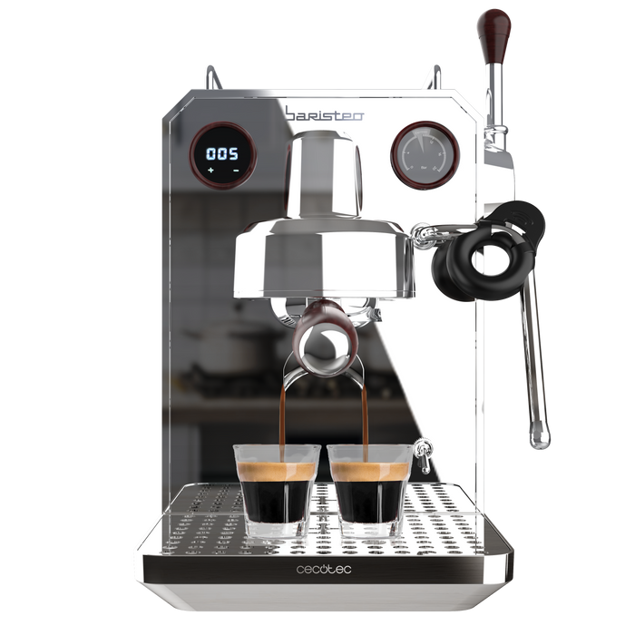 Espressor manual Cecotec Baristeo Intima, 1850 W, rezervor 1,7 l, pompă de 15 bar