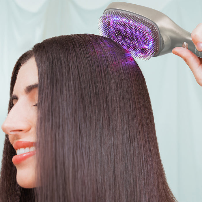 Perie pentru îngrijirea părului Cecotec HairCare Revitalize Champagne, 5 tehnologii, 8 × 5 × 23,5 cm, champagne